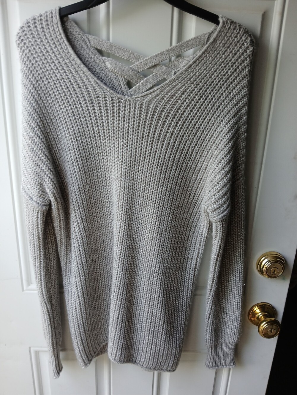 Mossimo Supply Co. Gray Crisscross Back Women's Sweater XS